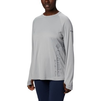 Columbia Ženske Majice S Kapuljačom - PFG Buoy Knit Long Sleeve Sive | BAFR-81092